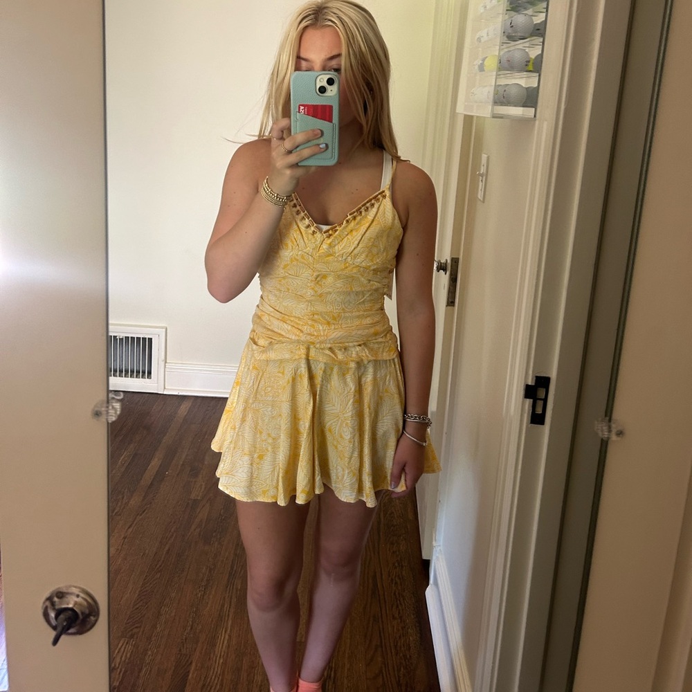 Super cute yellow Zara mini dress NWT